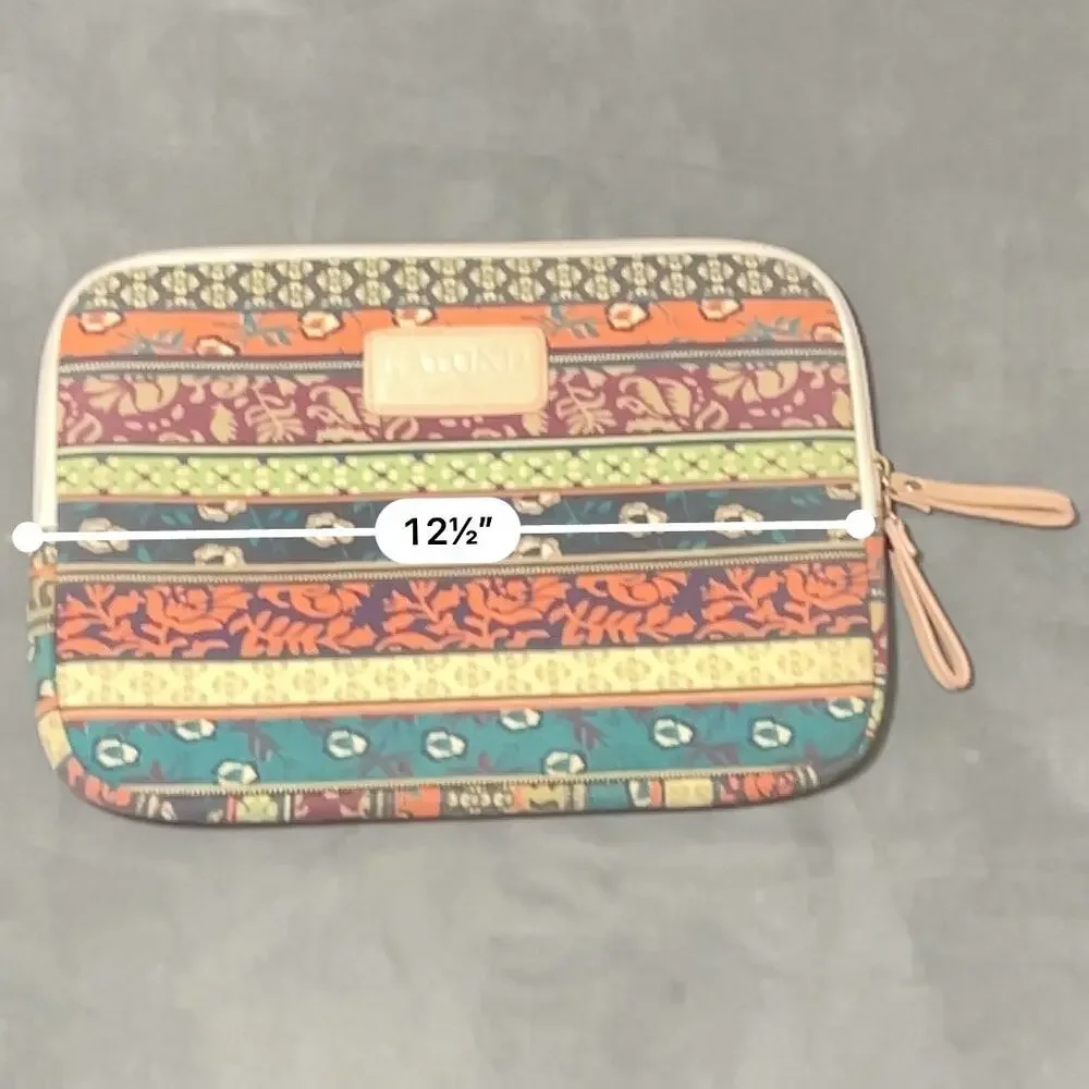 Kayond Canvas Laptop Tablet iPad Zip Up Sleeve Case Multicolor Boho Print
